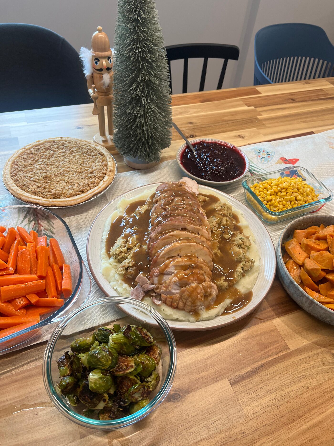 A complete holiday turkey dinner ready for delivery